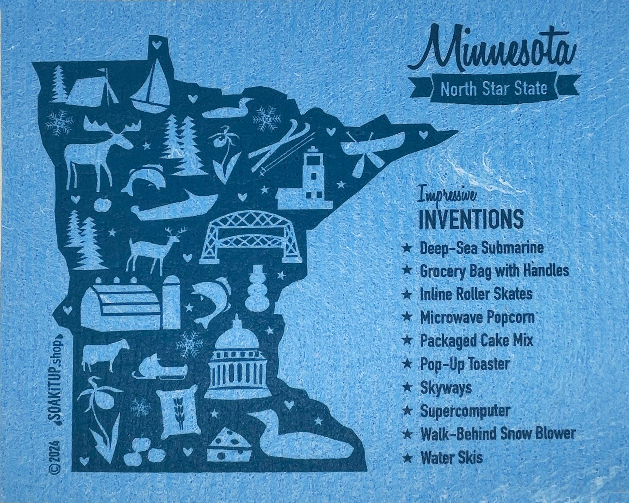 Minnesota Impressive Inventions Map - blue - Swedish