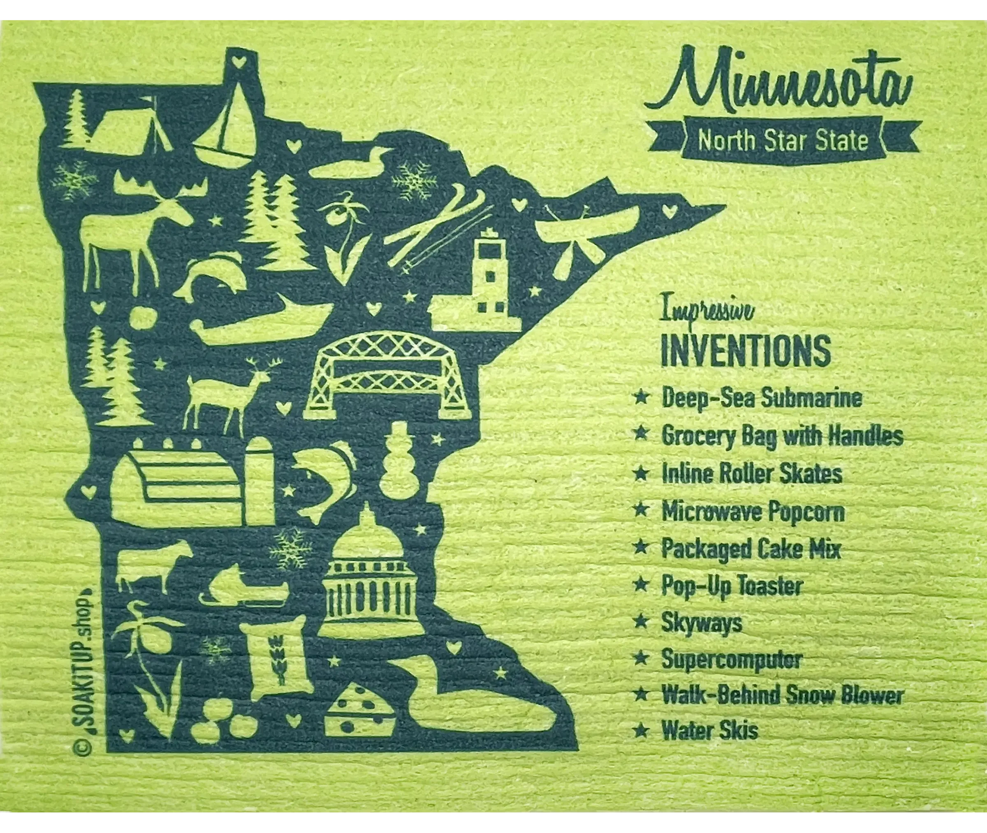 Minnesota Impressive Inventions Map - green - Swedish