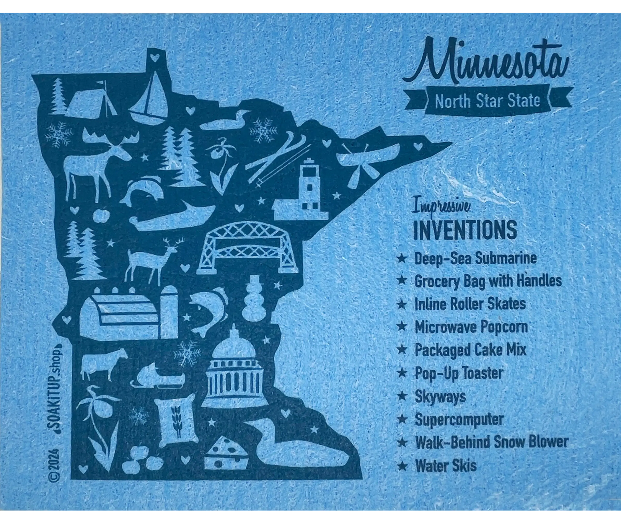 Minnesota Impressive Inventions Map - Swedish Dishcloths