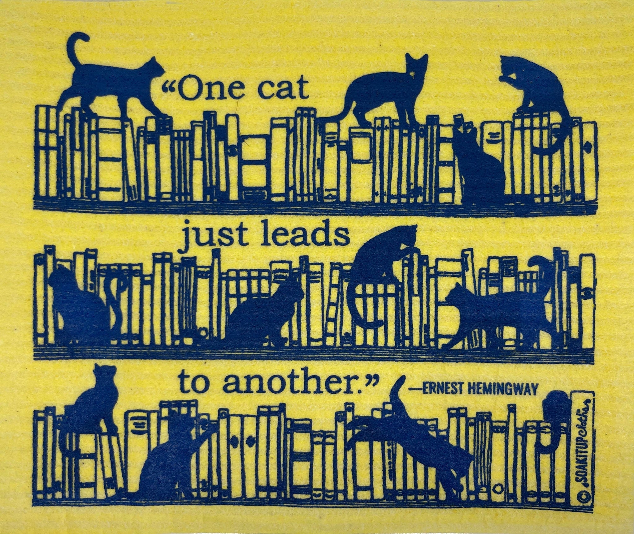 One Cat Just Leads to Another —Hemingway Blue - yellow -