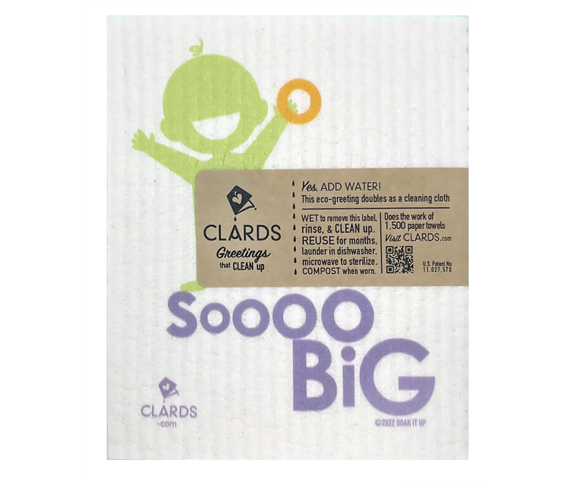 Peak a Boo So Big Baby Clards—Greetings that Clean Up - Eco