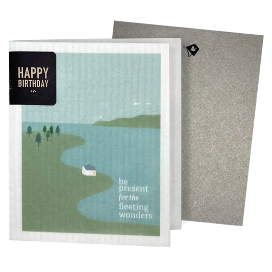 Be present for fleeting wonders Clards—Greetings that Clean up turn into reusable cleaning cloths