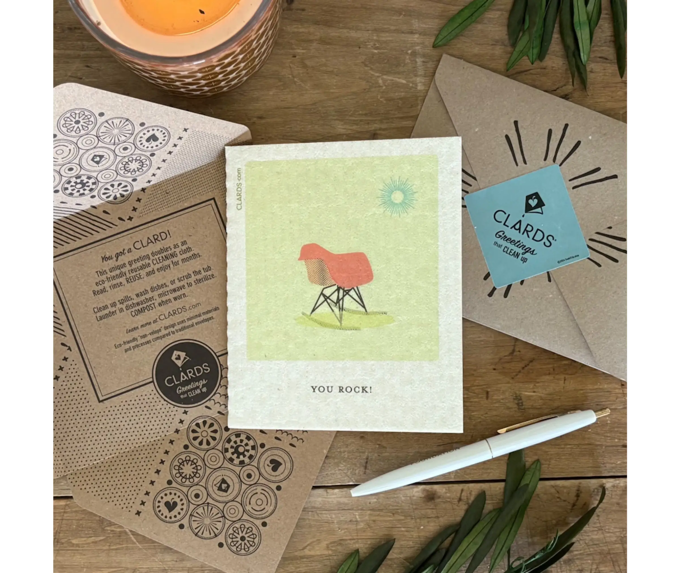 You Rock! 2-in-1 Greeting Clard® & Eco Cloth - Eco Greeting