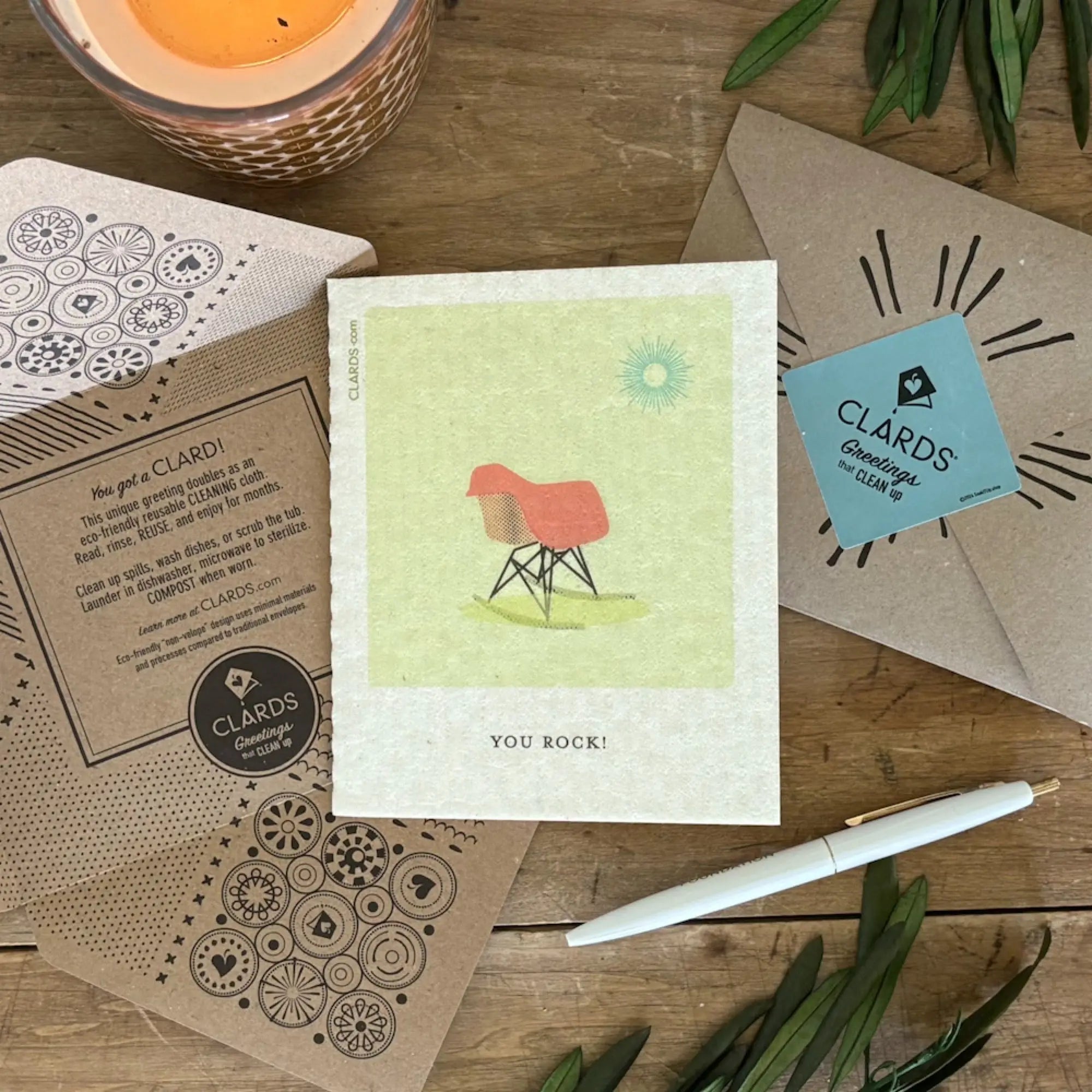 You Rock! 2-in-1 Greeting Clard® & Eco Cloth - Eco Greeting