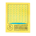 Load image into Gallery viewer, A yellow Clards reusable cleaning cloth with blue raindrop graphics and printed instructions, shown on a plain white background.
