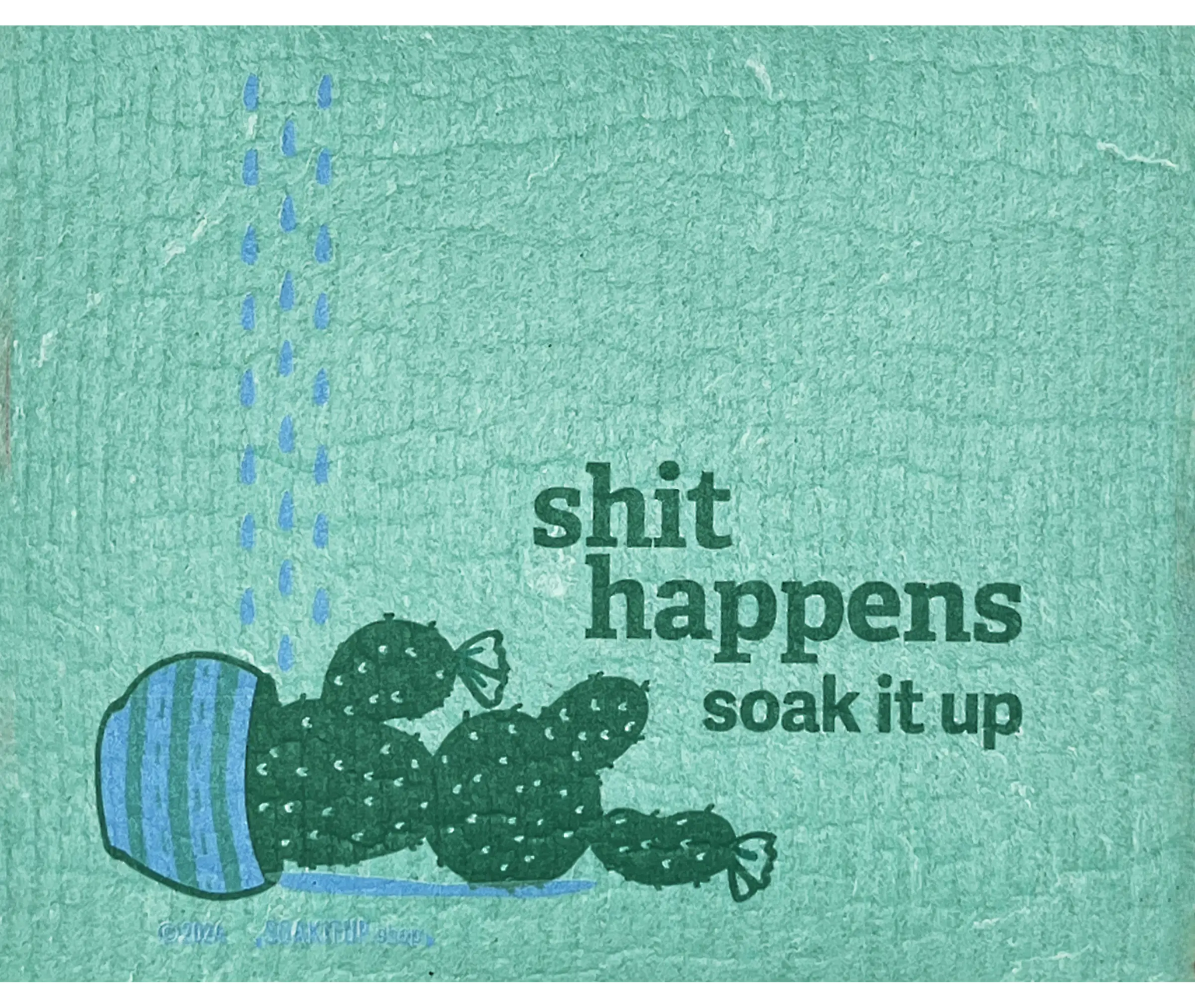 Sh*t Happens Soak iT Up - Green - Swedish Dishcloths