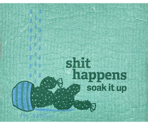 Sh*t Happens Soak iT Up - Green - Swedish Dishcloths