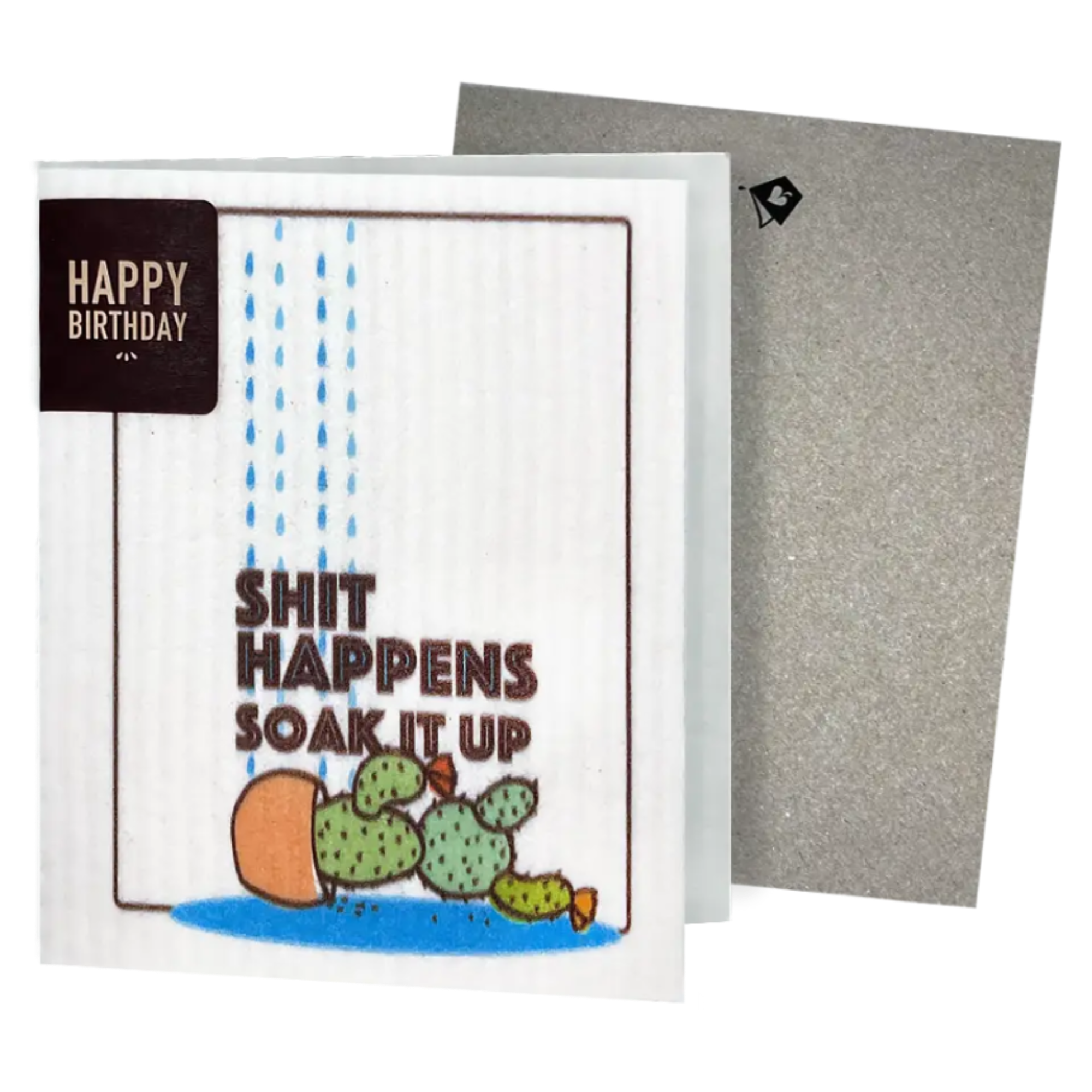 Sh*t Happens Soak iT Up Cactus Clards—Greetings that Clean turn into cleaning cloths soakitup.shop