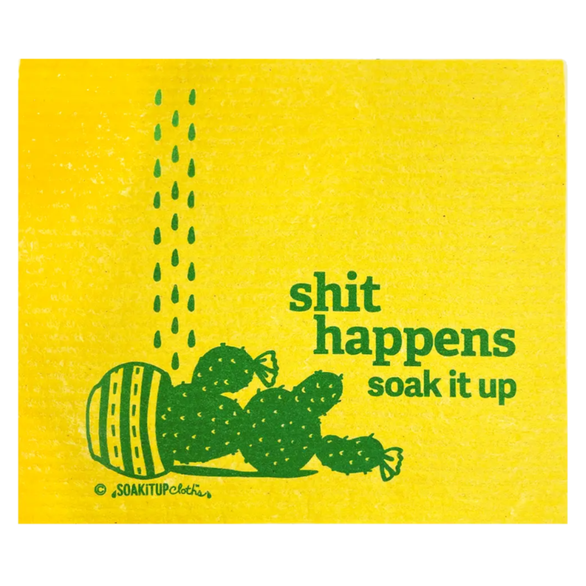 Sh*t Happens Soak iT Up - Yellow - Swedish Dishcloths