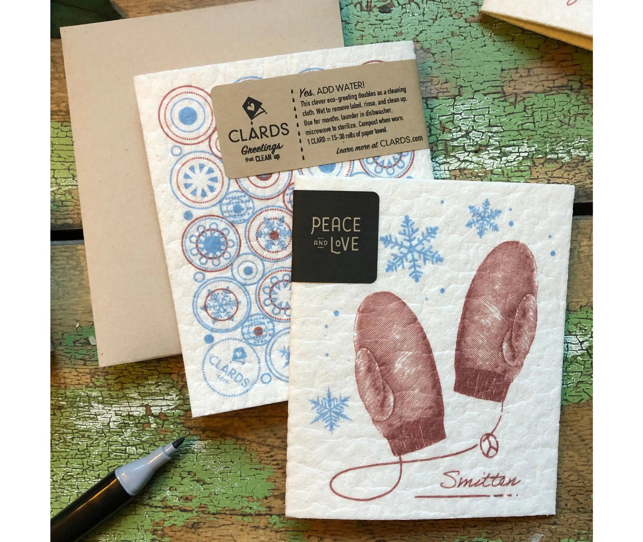 Smitten Mitten Vintage Etching Greeting Clard - Greeting