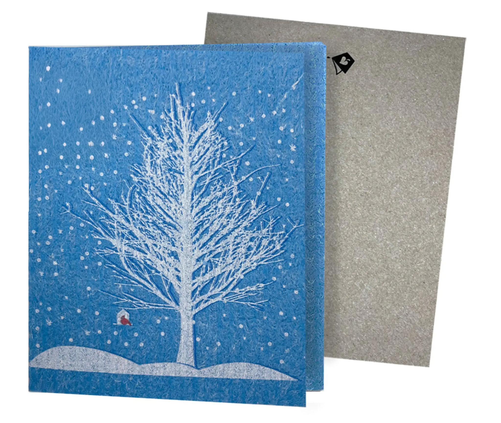 Snowy Red Cardinal Clards—Greetings that Clean Up