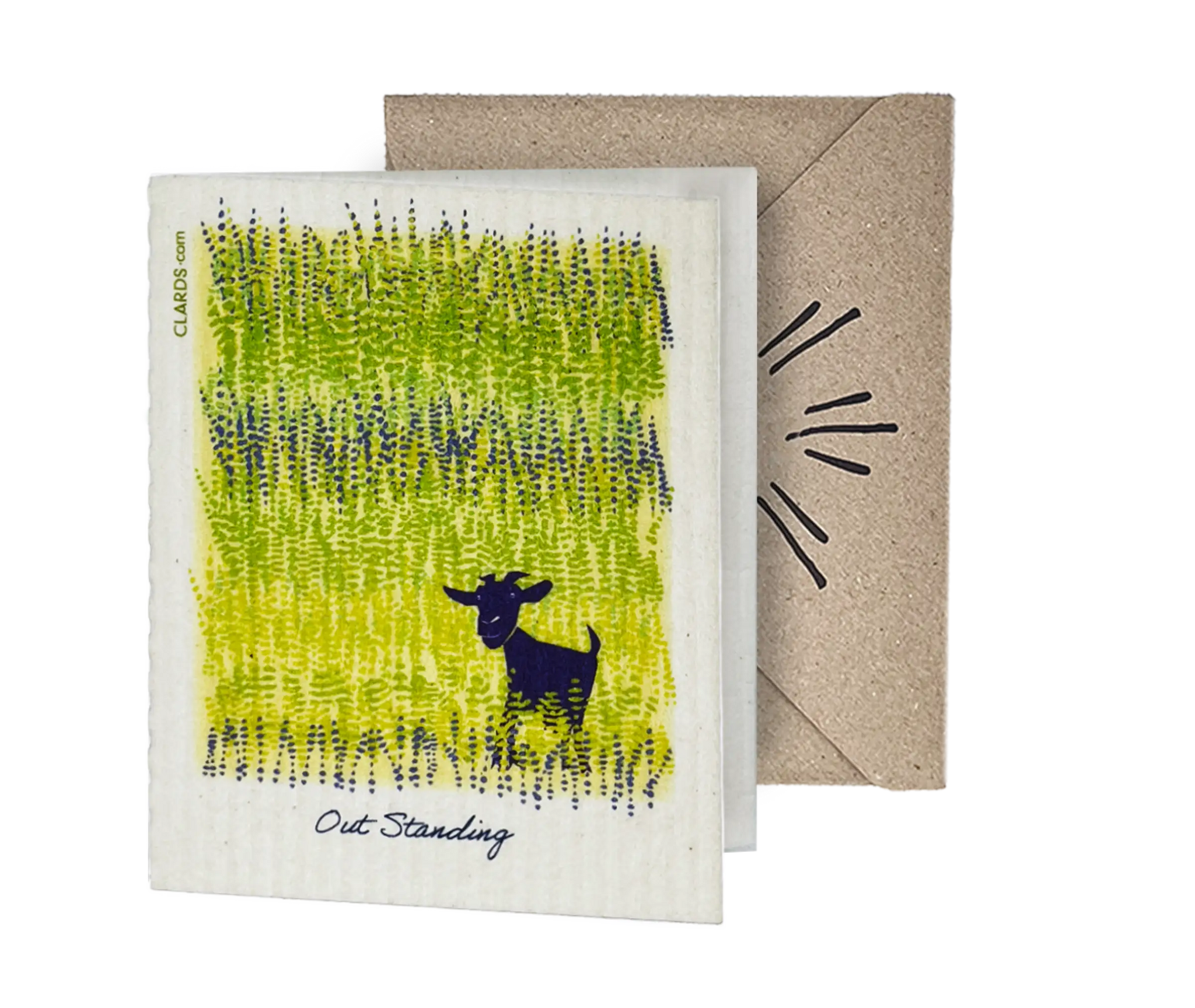 Out Standing Goat 2-in-1 Greeting Clard® & Eco Cloth - Eco
