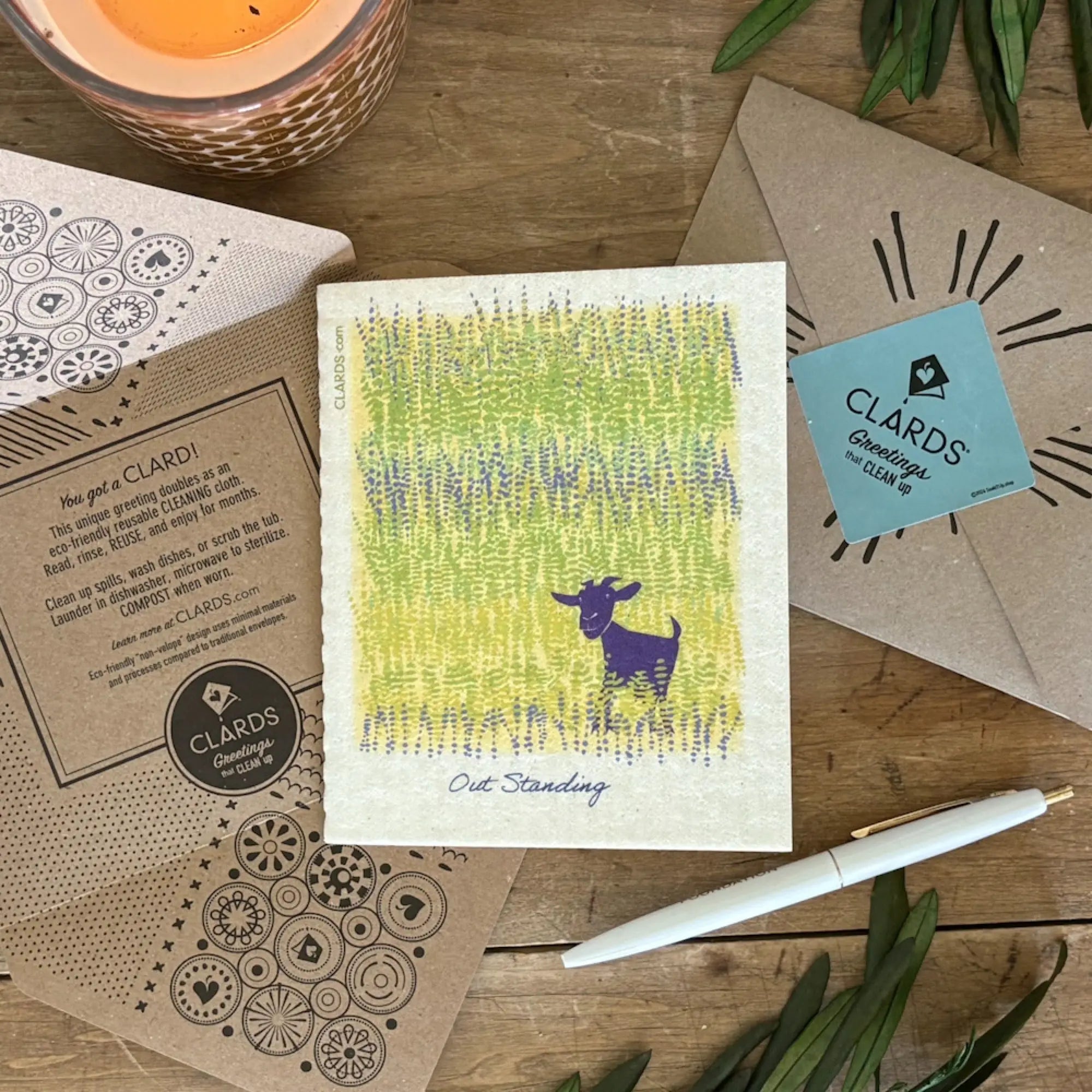 Out Standing Goat 2-in-1 Greeting Clard® & Eco Cloth - Eco