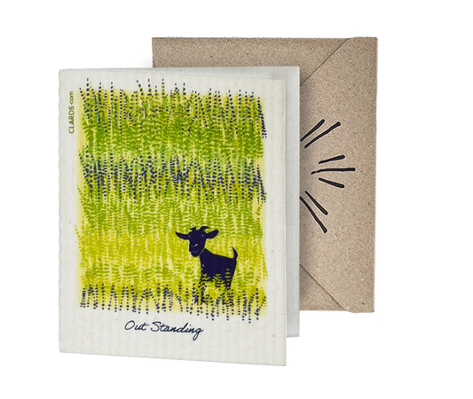 Out Standing Goat Eco-Friendly Greeting Card Turns Into