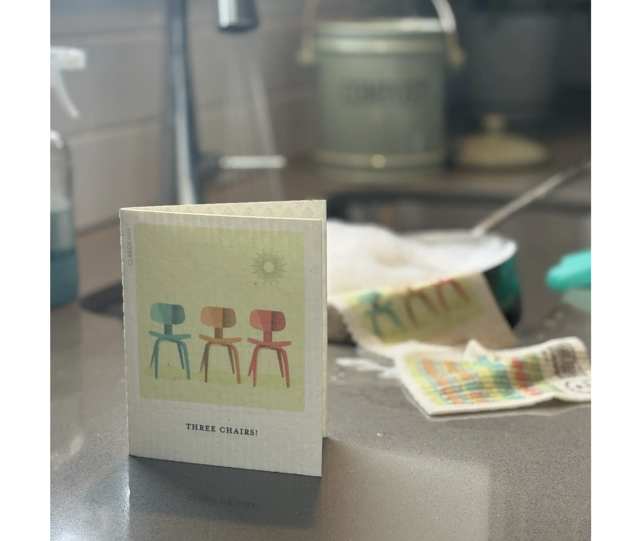 Three Chairs! 2-in-1 Greeting Clard® Eco Cloth - Eco