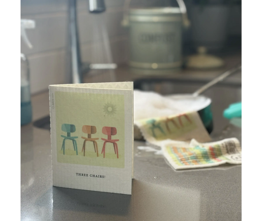 Three Chairs! 2-in-1 Greeting Clard® Eco Cloth - Eco