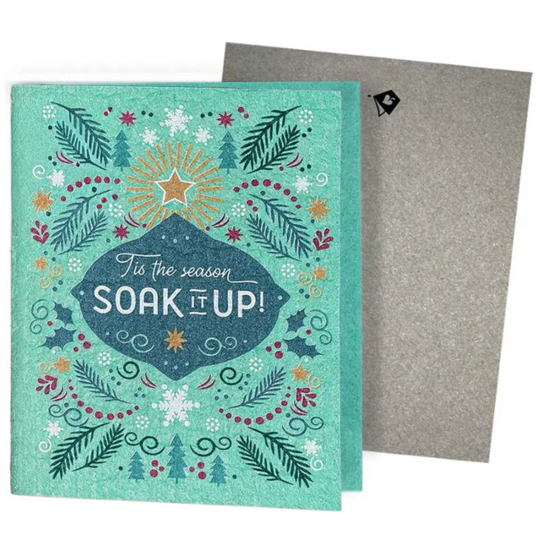Tis the Season—Soak iT Up Clards—Greetings that turn into reusable cleaning cloths soakitup.shop