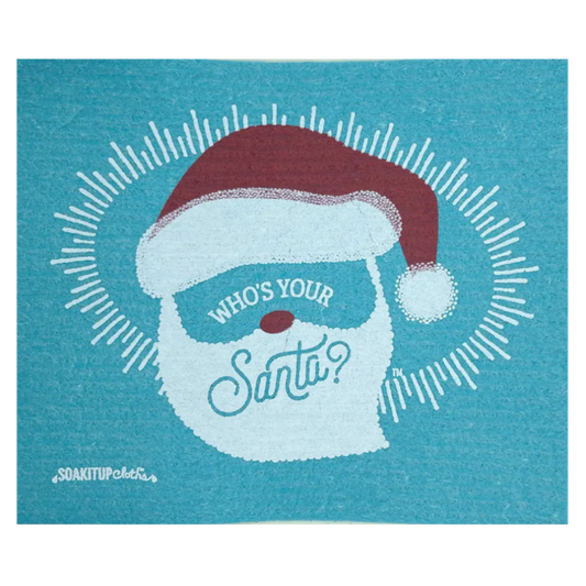 Who's your Santa? Swedish dishcloth from Soak iT Up. Greetings and gifts everyone can use!
