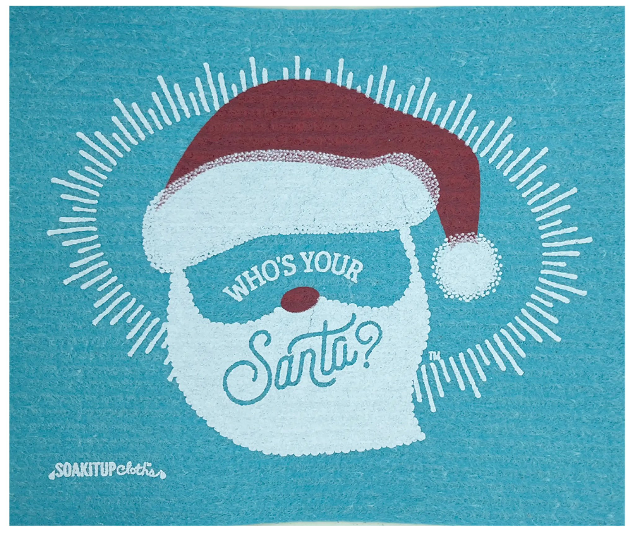 Who's your Santa? Swedish dishcloth from Soak iT Up. Greetings and gifts everyone can use!