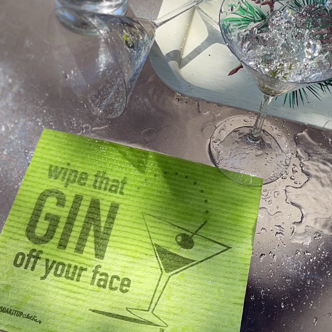 Wipe That GIN Off Your Face - Swedish Dishcloths Gifts