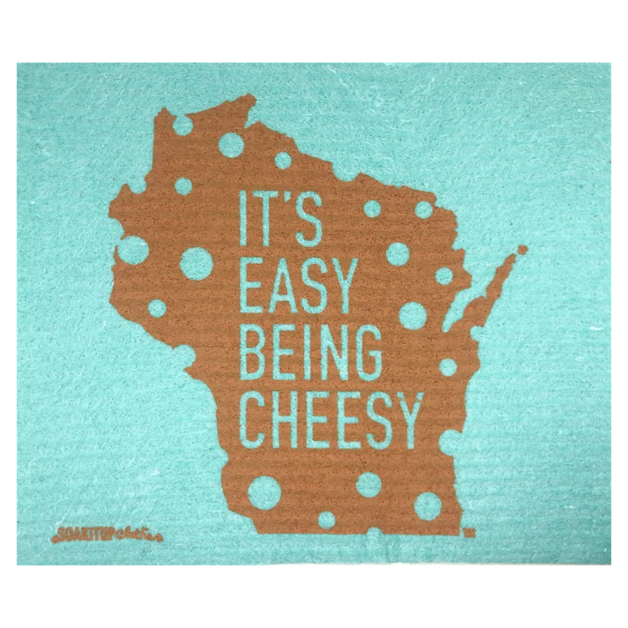 Wisconsin It's Easy Being Cheesy Swedish dishcloth gift Soakitup.shop 